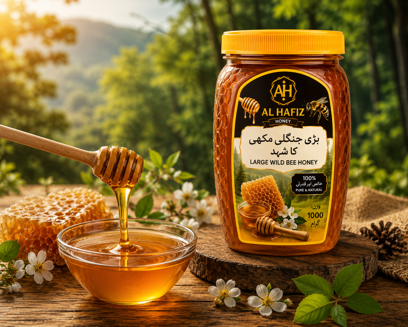 100% Pure Large Wild Bee Honey/100% خالص بڑی جنگلی مکھی کا شہد